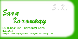 sara korompay business card